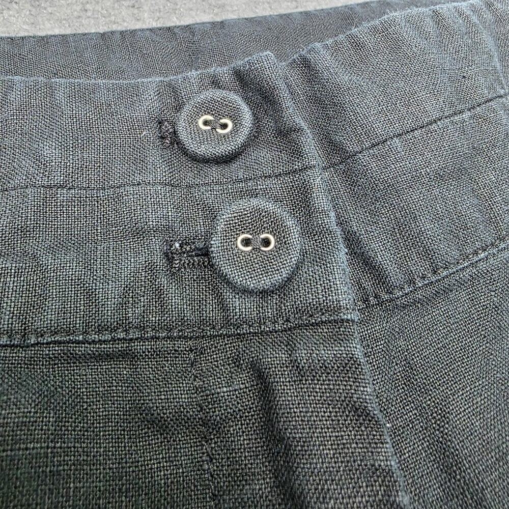 J Jill Pants Womens Petite 10 Black Linen Wide Leg Dress Trousers Casual Summer - Picture 12 of 16